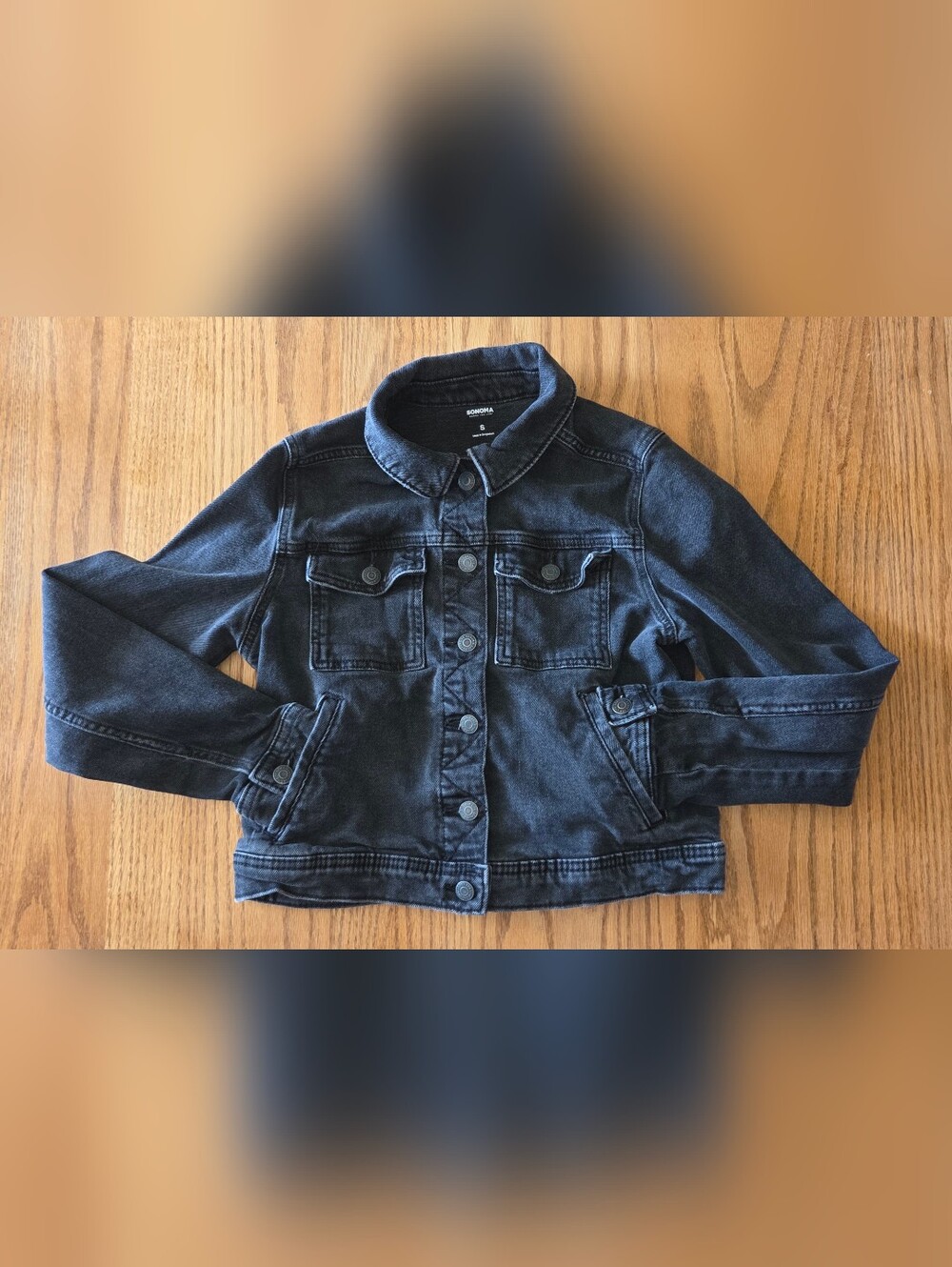 Cropped Black Denim Jacket